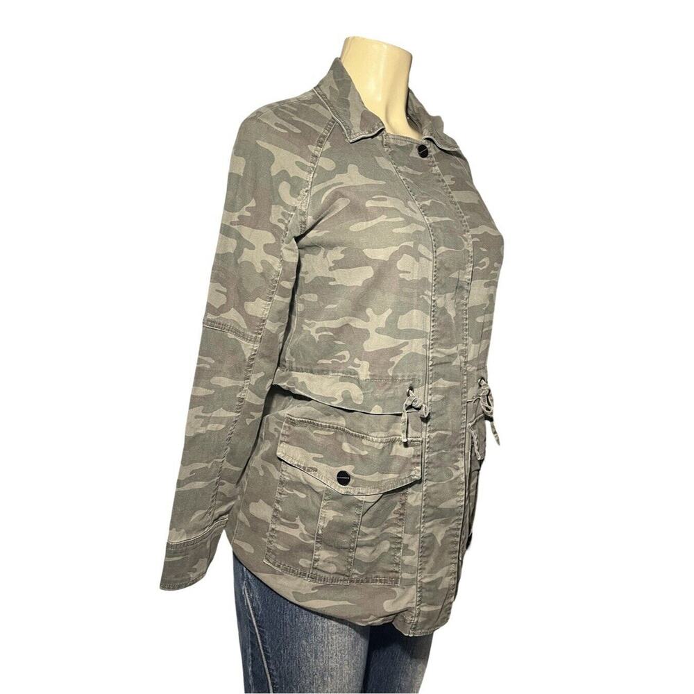 Anthropologie‎ Sanctuary Camo Jacket Women’s Size Small Full Zip Snaps Pockets